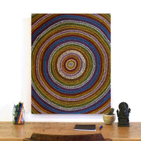 Aboriginal Artwork by Nicole Napaljarri Stevens, Ngapa Jukurrpa (Water Dreaming) - Mikanji, 76x61cm