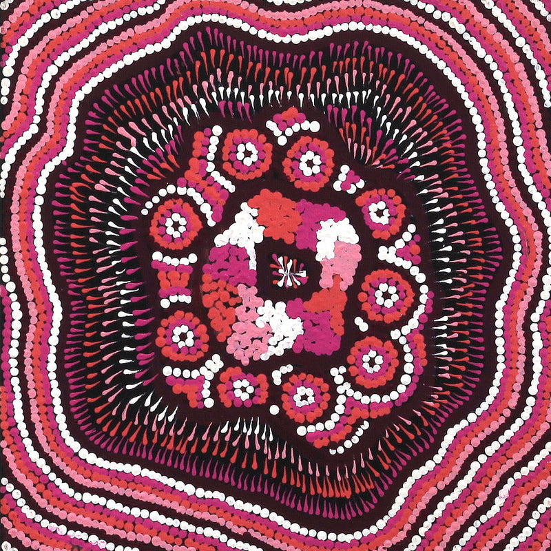 Aboriginal Artwork by Nikkita Nangala Sampson, Ngapa Jukurrpa - Puyurru, 30x30cm
