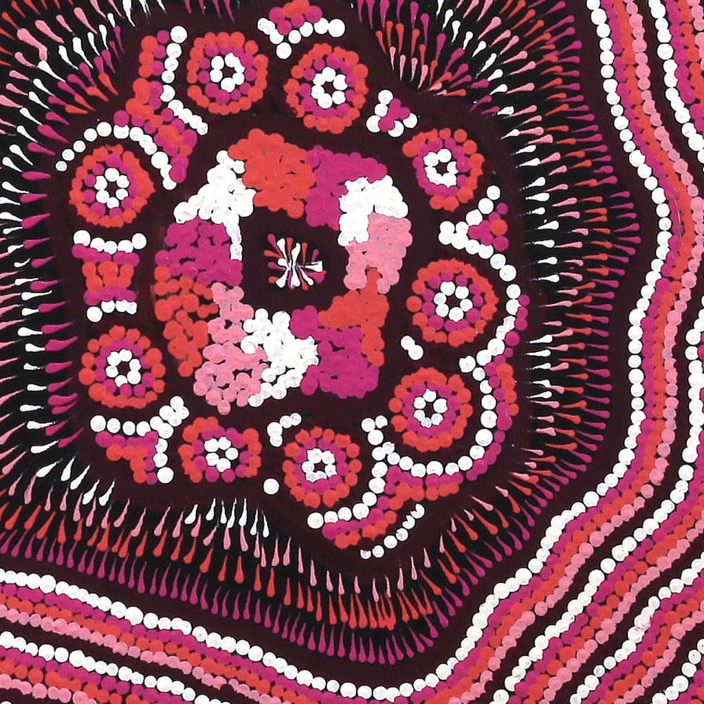 Aboriginal Artwork by Nikkita Nangala Sampson, Ngapa Jukurrpa - Puyurru, 30x30cm