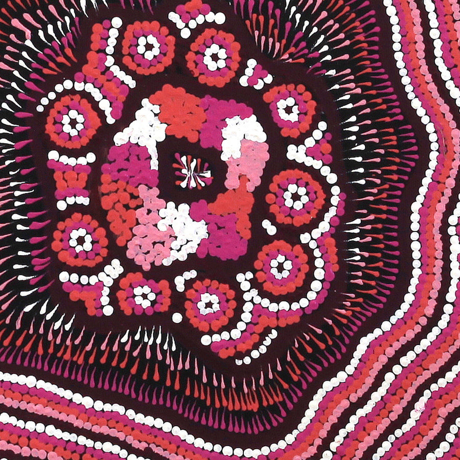 Aboriginal Artwork by Nikkita Nangala Sampson, Ngapa Jukurrpa - Puyurru, 30x30cm