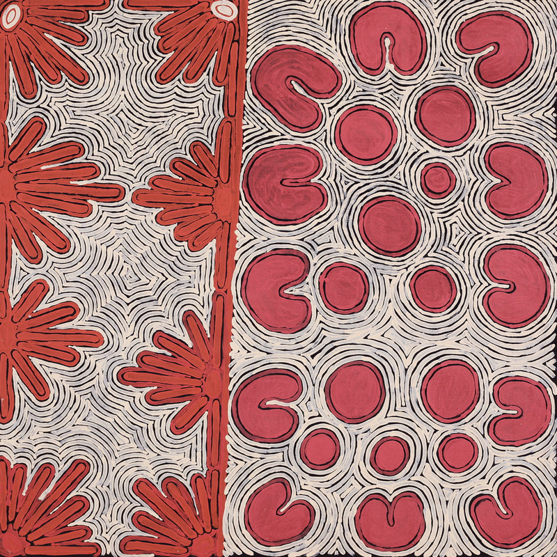 Aboriginal Artwork by Nita Connelly, Kungkarangkalpa (Seven Sisters Story), 91x91cm