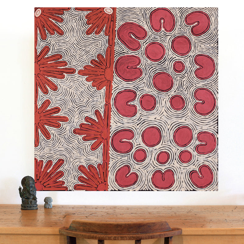 Aboriginal Artwork by Nita Connelly, Kungkarangkalpa (Seven Sisters Story), 91x91cm