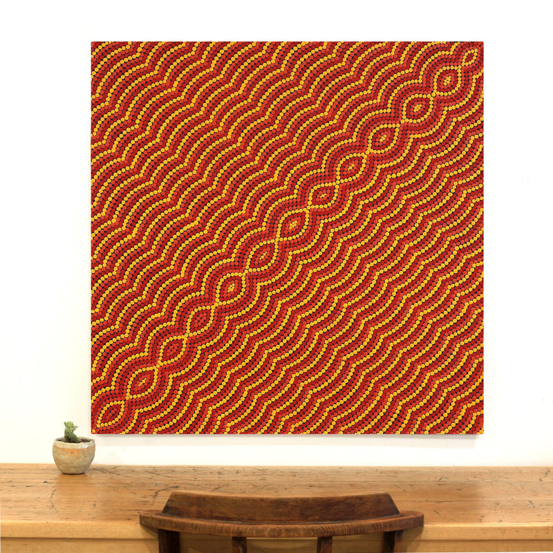 Aboriginal Artwork by Noah Long, Walka Wiru Ngura Wiru, 91x91cm
