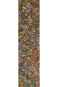Aboriginal Artwork by Nola Napangardi Fisher, Purrpalanji (Skinny Bush Banana) Jukurrpa, 122x30cm