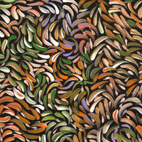 Aboriginal Artwork by Nola Napangardi Fisher, Purrpalanji (Skinny Bush Banana) Jukurrpa, 122x30cm