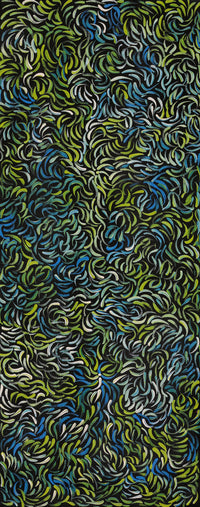 Aboriginal Artwork by Nola Napangardi Fisher, Purrpalanji (Skinny Bush Banana) Jukurrpa, 76x30cm