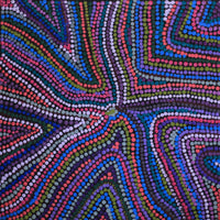 Aboriginal Artwork by Nola Napangardi Fisher, Warrilyi Ngurlu Jukurrpa – Pikilyi, 30x30cm