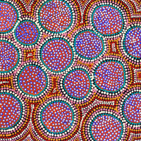 Aboriginal Artwork by Nola Kantawarra, Mulpu Tjukurrpa (Bush Mushroom Dreaming), 70x50cm