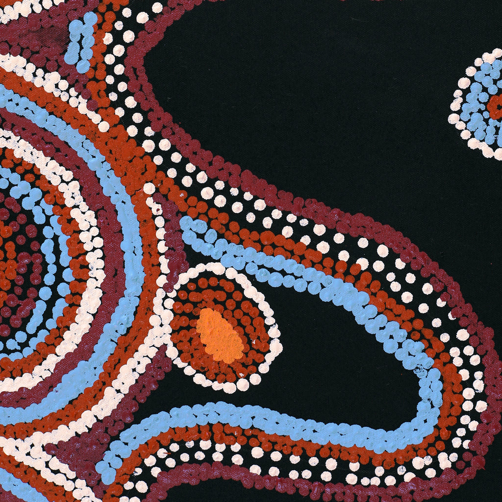 Aboriginal Artwork by Nora Davidson, Kungkarangkalpa (Seven Sisters Story), 91x76cm
