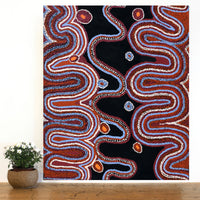 Aboriginal Artwork by Nora Davidson, Kungkarangkalpa (Seven Sisters Story), 91x76cm