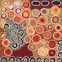 Aboriginal Artwork by Nora Napaljarri Andy, Karnta Jukurrpa (Womens Dreaming), 30x30cm