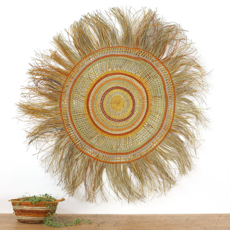 Aboriginal Artwork by Noreena Ashley Matay, Gapuwiyak - Woven Mat, 140cm