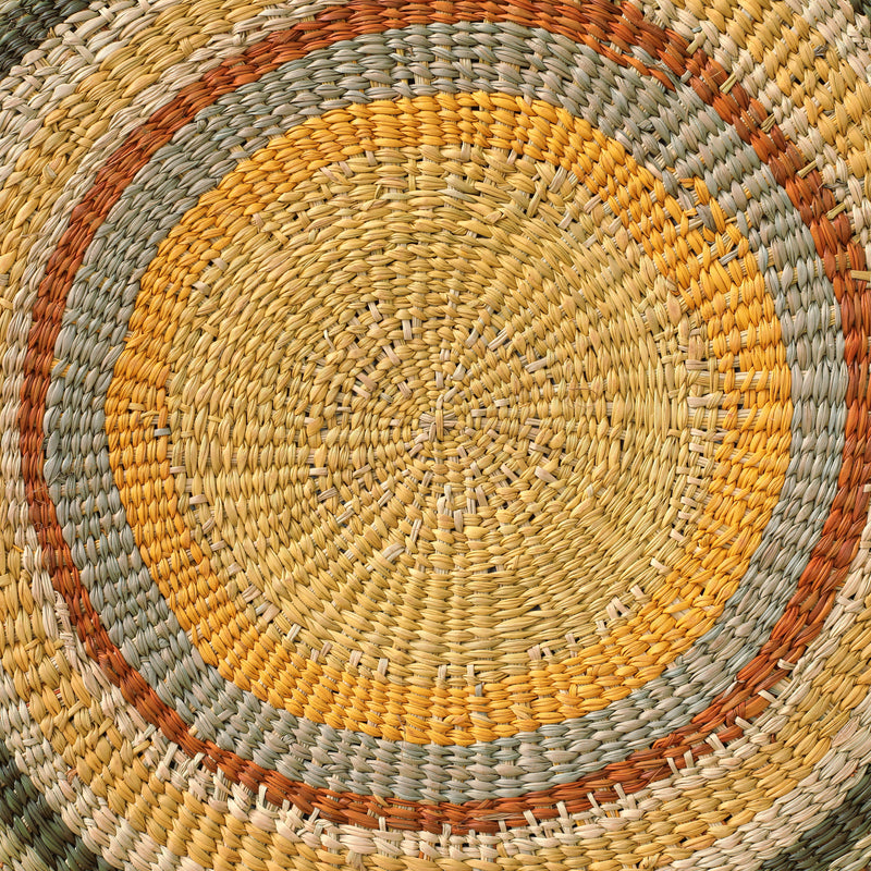 Aboriginal Artwork by Noreena Ashley Matay, Gapuwiyak - Woven Mat, 100x95cm