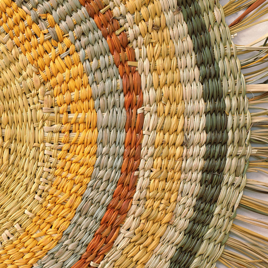 Aboriginal Artwork by Noreena Ashley Matay, Gapuwiyak - Woven Mat, 100x95cm