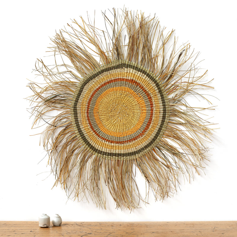 Aboriginal Artwork by Noreena Ashley Matay, Gapuwiyak - Woven Mat, 100x95cm