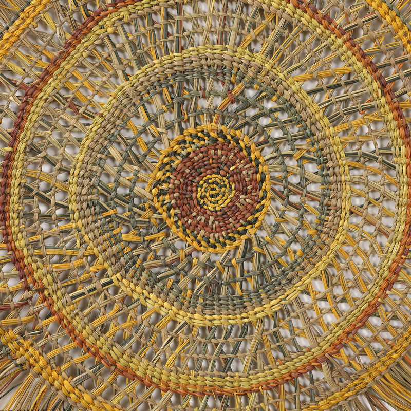 Aboriginal Artwork by Noreena Ashley Matay, Gapuwiyak - Woven Mat, 94cm