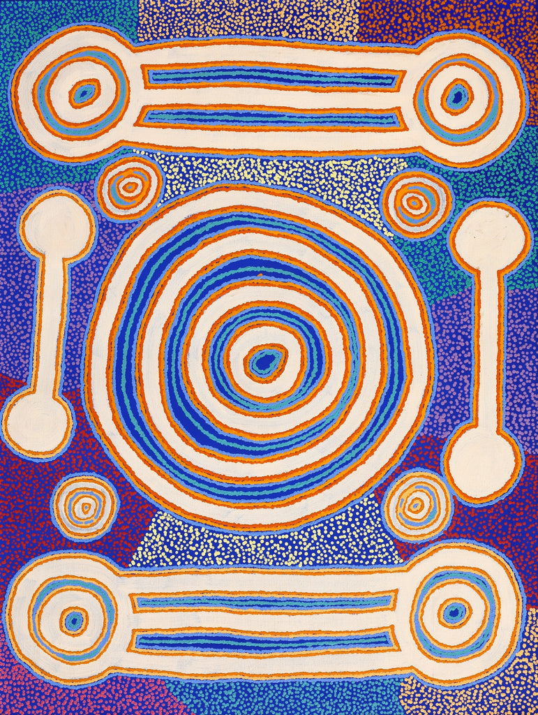 Aboriginal Art by Noreen Dixon, Sisters at Watarru, 101x76cm - ART ARK®