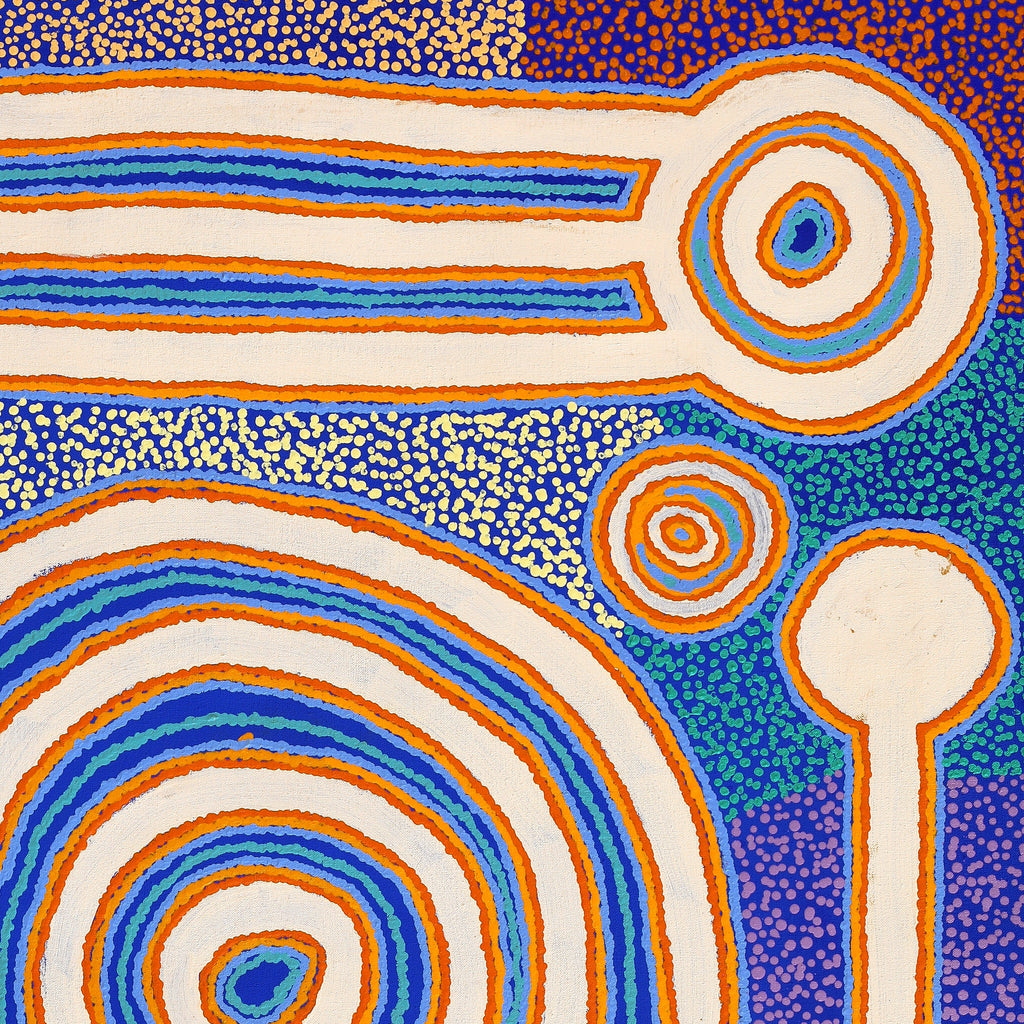 Aboriginal Artwork by Noreen Dixon, Sisters at Watarru, 101x76cm
