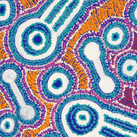Aboriginal Artwork by Rosemary Peters and Noreen Dixon, Waru at Watarru, 60x60cm