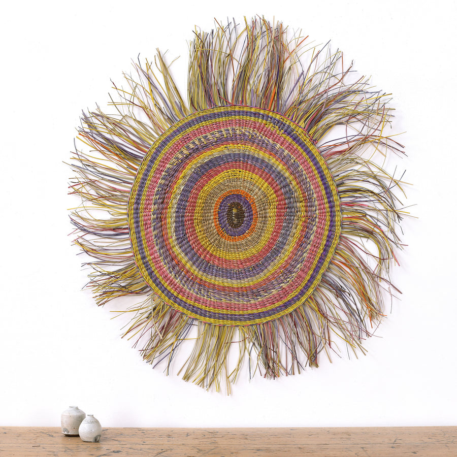 Aboriginal Artwork by Noreena Ashley Matay, Gapuwiyak - Woven Mat, 89cm