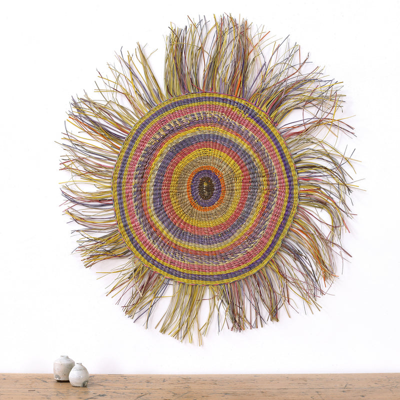 Aboriginal Artwork by Noreena Ashley Matay, Gapuwiyak - Woven Mat, 89cm