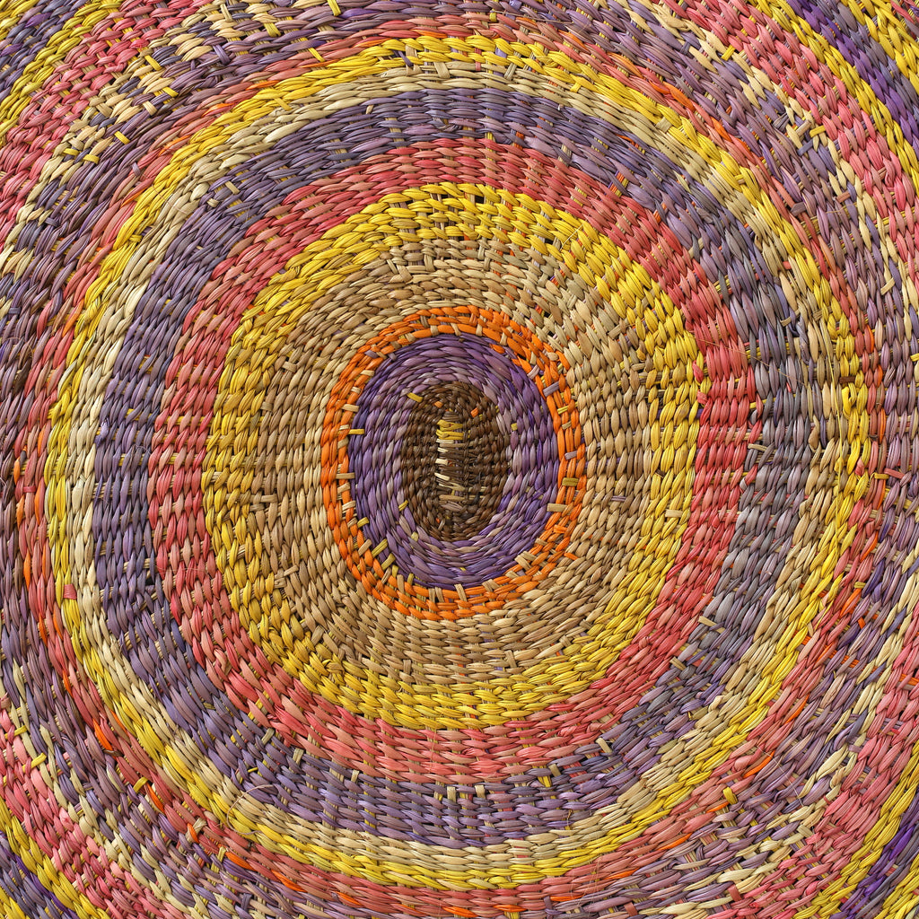 Aboriginal Artwork by Noreena Ashley Matay, Gapuwiyak - Woven Mat, 89cm