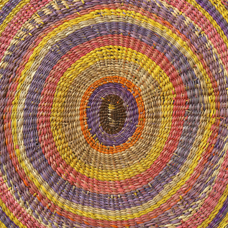 Aboriginal Artwork by Noreena Ashley Matay, Gapuwiyak - Woven Mat, 89cm