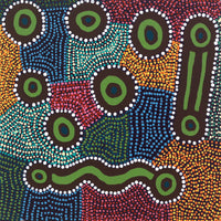 Aboriginal Artwork by Noreen Napaltjarri Dixon, Rockholes, 30x30cm
