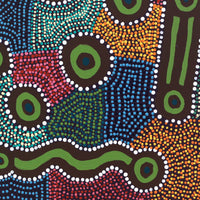 Aboriginal Artwork by Noreen Napaltjarri Dixon, Rockholes, 30x30cm
