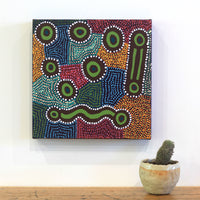 Aboriginal Artwork by Noreen Napaltjarri Dixon, Rockholes, 30x30cm