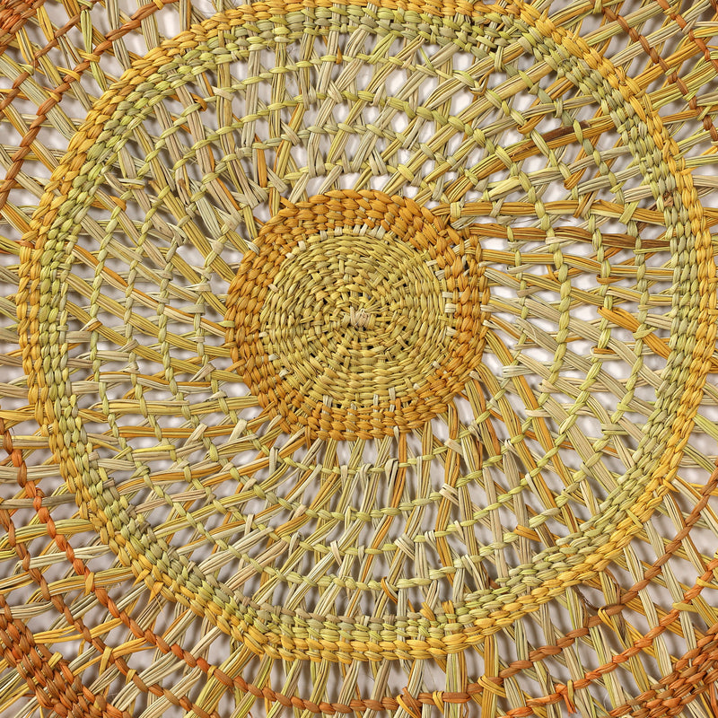 Aboriginal Artwork by Noreena Ashley Matay, Gapuwiyak - Woven Mat, 91cm