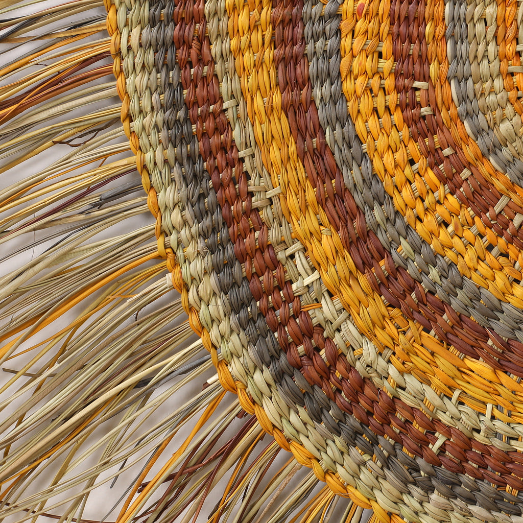 Aboriginal Artwork by Noreena Ashley Matay, Gapuwiyak - Woven Mat, 95cm