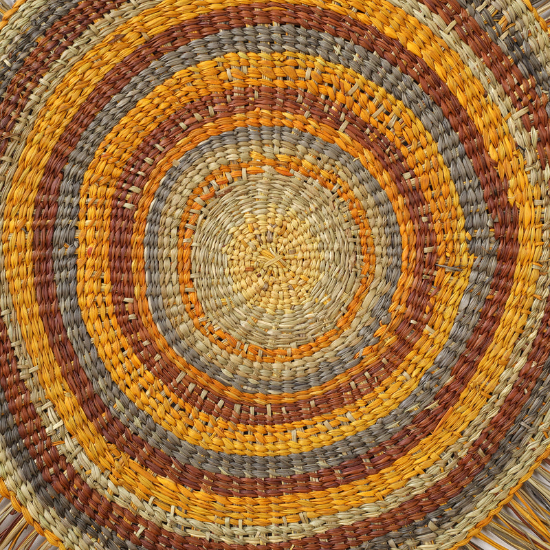 Aboriginal Artwork by Noreena Ashley Matay, Gapuwiyak - Woven Mat, 95cm