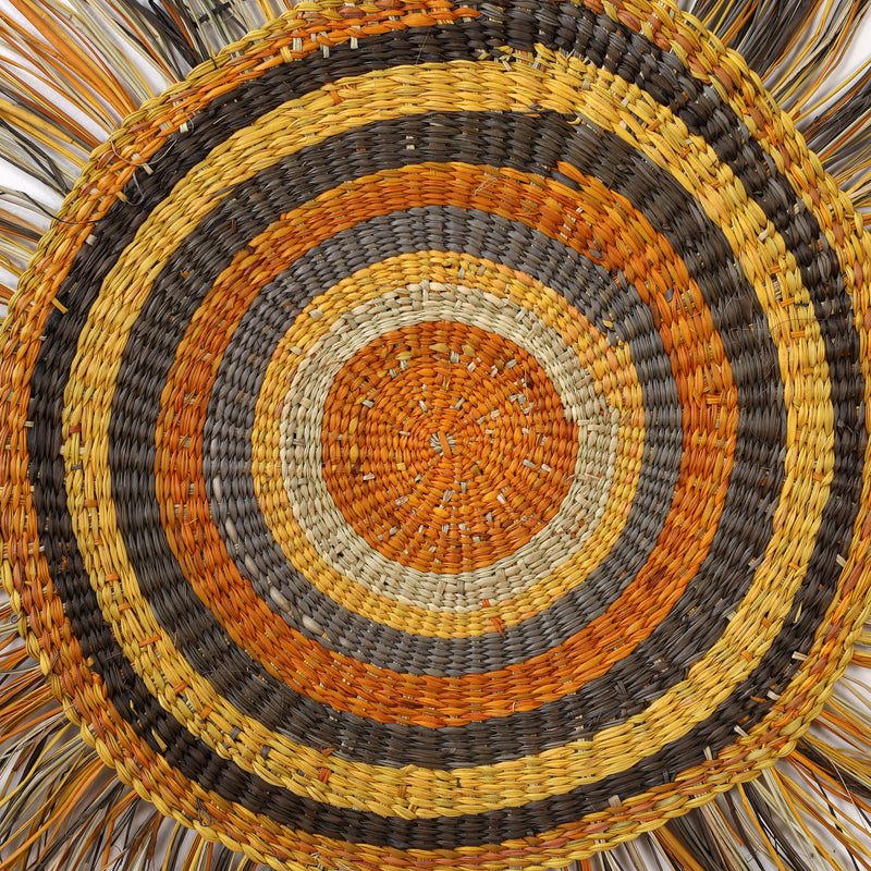 Aboriginal Artwork by Noreena Ashley Matay, Gapuwiyak - Woven Mat, 78cm