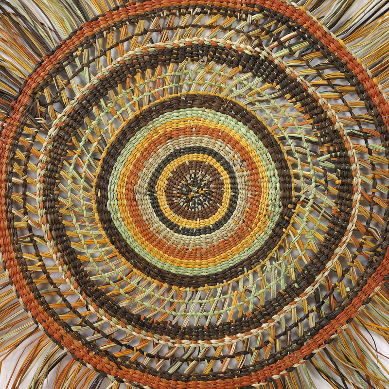 Aboriginal Artwork by Noreena Ashley Matay, Gapuwiyak - Woven Mat, 102cm