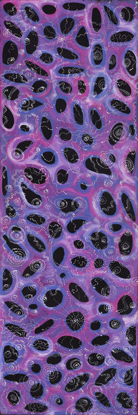 Aboriginal Artwork by Norissa Nampijinpa Watson, Ngapa Jukurrpa (Water Dreaming) - Puyurru, 183x61cm