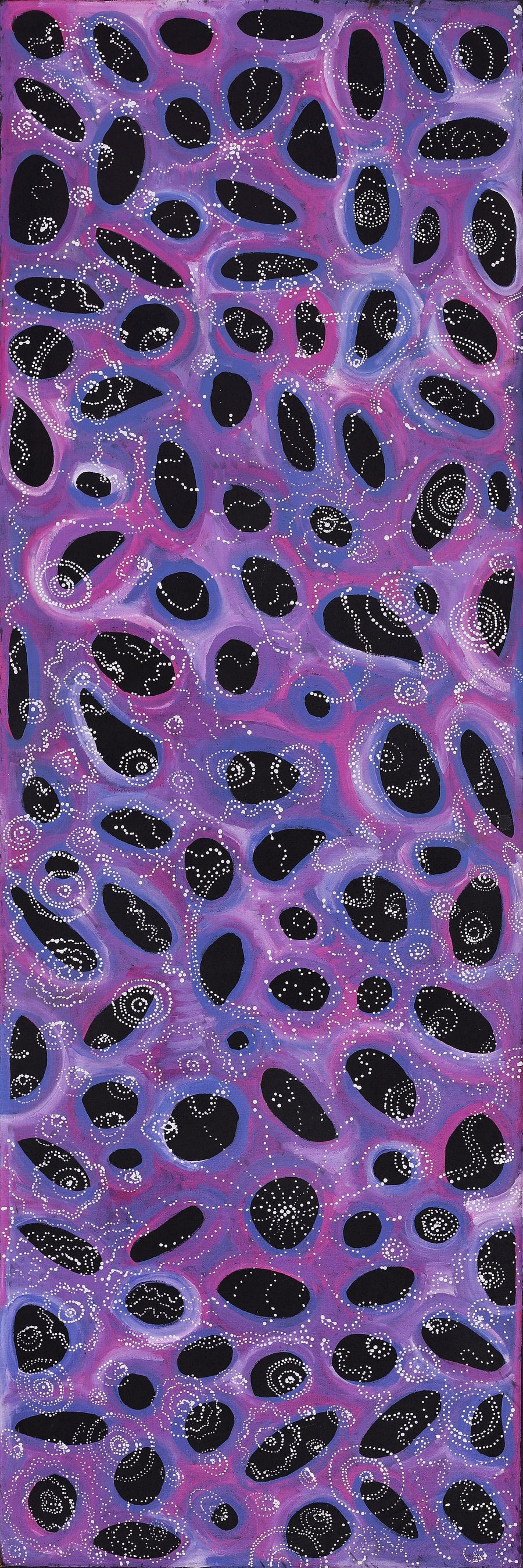 Aboriginal Artwork by Norissa Nampijinpa Watson, Ngapa Jukurrpa (Water Dreaming) - Puyurru, 183x61cm