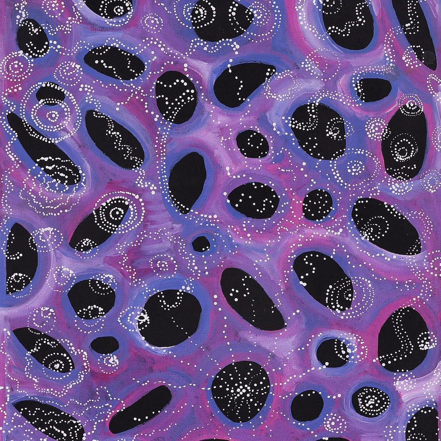 Aboriginal Artwork by Norissa Nampijinpa Watson, Ngapa Jukurrpa (Water Dreaming) - Puyurru, 183x61cm