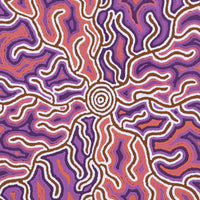 Aboriginal Artwork by Norissa Nampijinpa Watson, Ngapa Jukurrpa (Water Dreaming) - Puyurru, 61x61cm