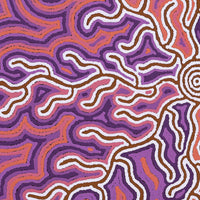 Aboriginal Artwork by Norissa Nampijinpa Watson, Ngapa Jukurrpa (Water Dreaming) - Puyurru, 61x61cm
