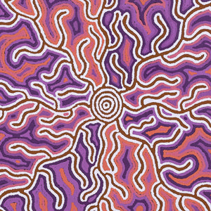 Aboriginal Artwork by Norissa Nampijinpa Watson, Ngapa Jukurrpa (Water Dreaming) - Puyurru, 61x61cm - ART ARK®