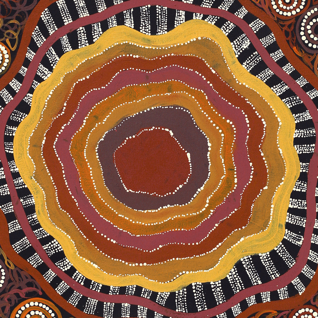 Aboriginal Artwork by Norissa Nampijinpa Watson, Ngapa Jukurrpa (Water Dreaming) - Puyurru, 76x61cm