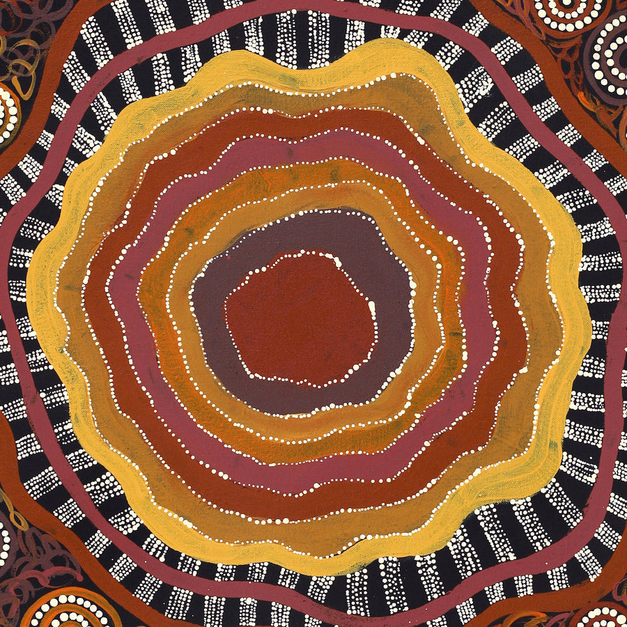 Aboriginal Artwork by Norissa Nampijinpa Watson, Ngapa Jukurrpa (Water Dreaming) - Puyurru, 76x61cm