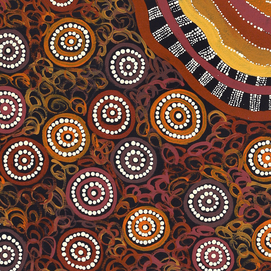 Aboriginal Artwork by Norissa Nampijinpa Watson, Ngapa Jukurrpa (Water Dreaming) - Puyurru, 76x61cm