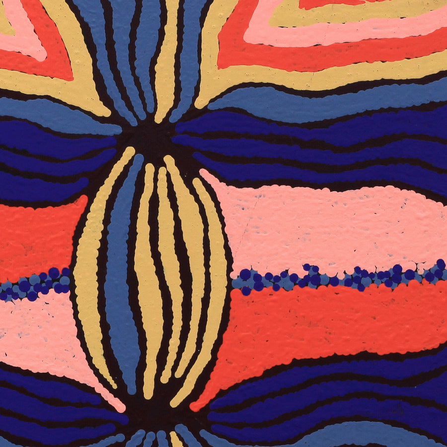 Aboriginal Artwork by Norissa Nampijinpa Watson, Ngapa Jukurrpa - Puyurru, 30x30cm