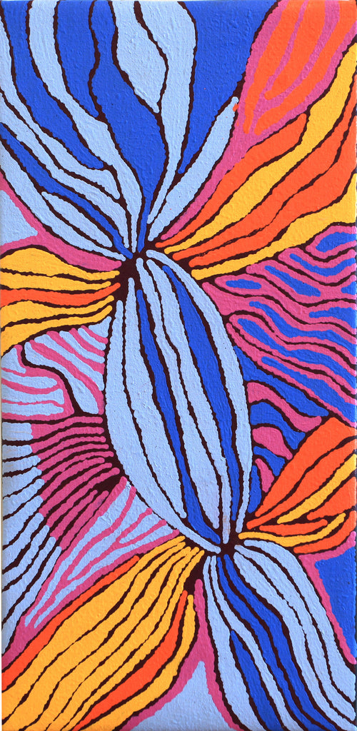 Aboriginal Artwork by Norissa Nampijinpa Watson, Ngapa Jukurrpa - Puyurru, 61x30cm