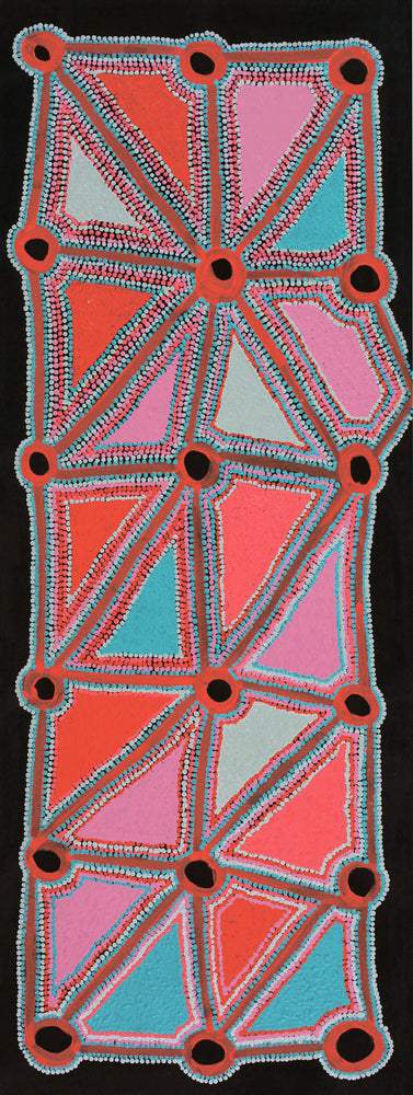 Aboriginal Artwork by Norma Baker, Minyma Kutjara, 122x46cm