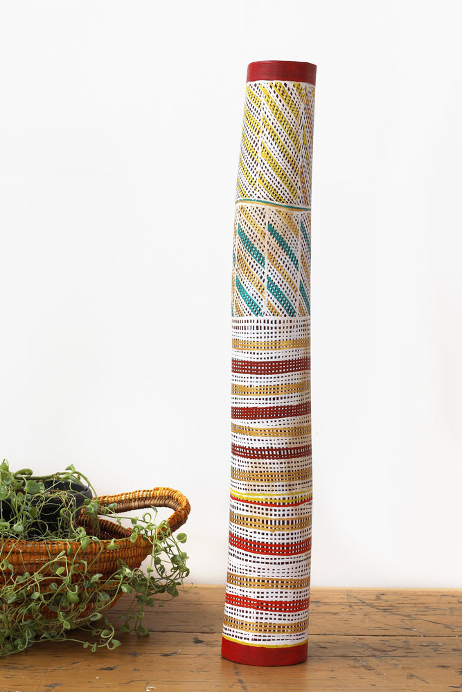 Aboriginal Artwork by Norman Wilfred, Hollow Coffin Log, 56.5cm