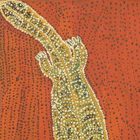 Aboriginal Artwork by Nyanu Watson, Perentieman Tjukurrpa, 91x45cm