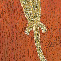 Aboriginal Artwork by Nyanu Watson, Perentieman Tjukurrpa, 91x45cm